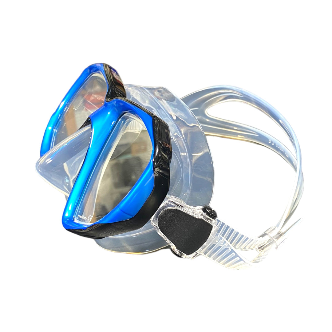 SV-2 Mask Blue/Clear Silicone - Spearfishing Superstore